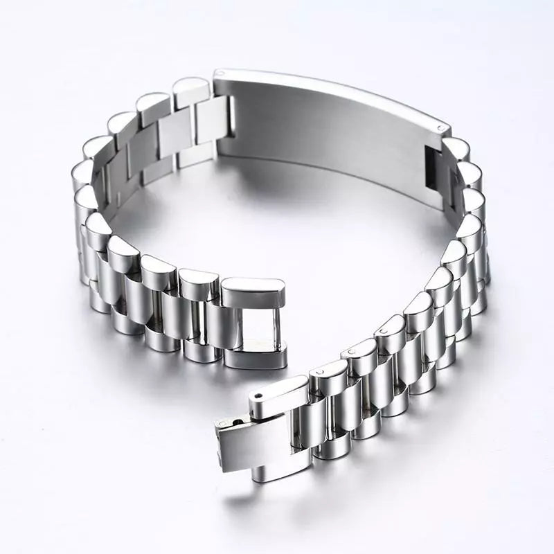 Eternal Elegance Personalised Men's Stainless Steel Bracelet (OLD TEMPLATE)-Personalised Bracelet-Auswara