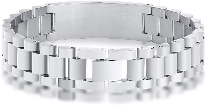 Eternal Elegance Personalised Men's Stainless Steel Bracelet (OLD TEMPLATE)-Personalised Bracelet-Auswara
