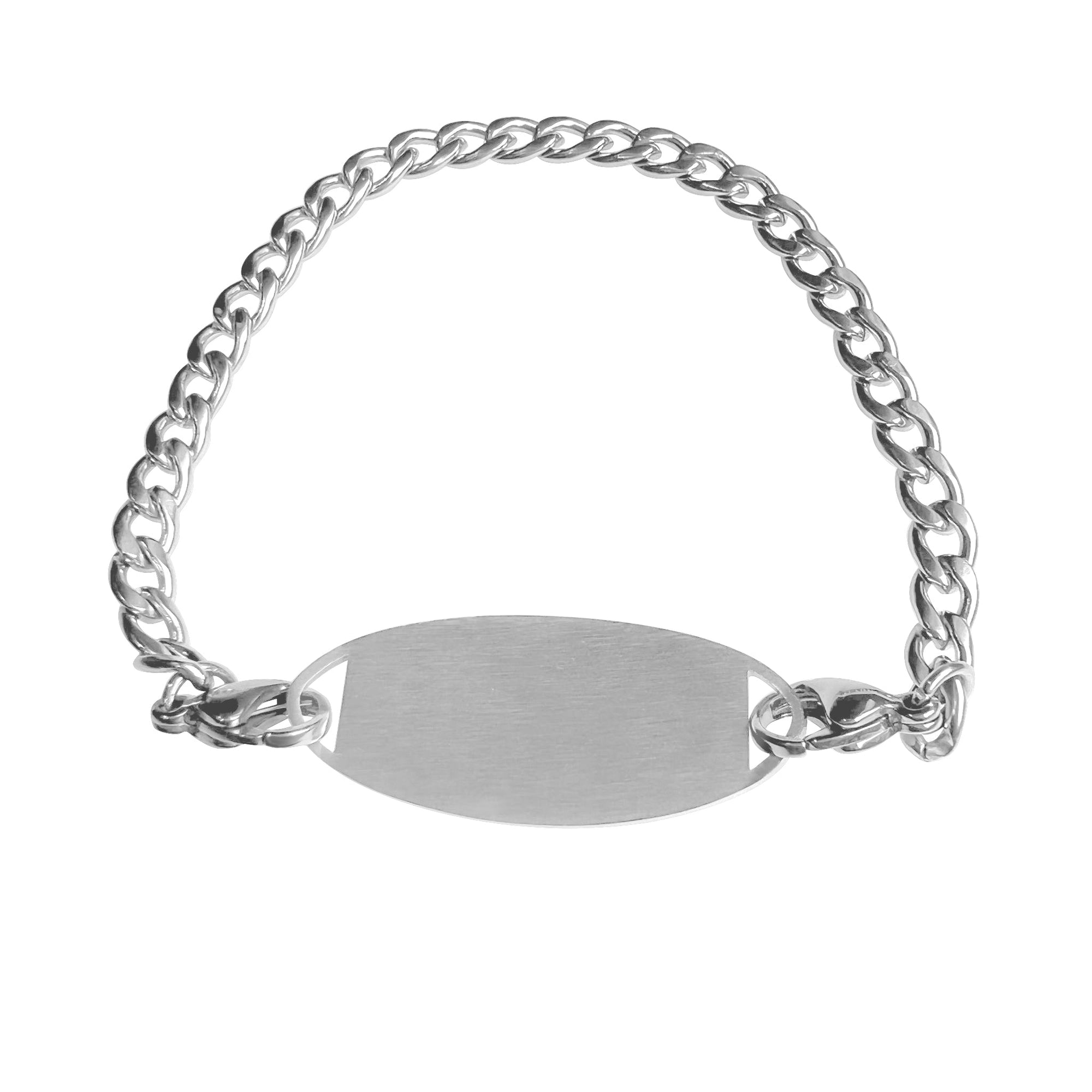 Personalised Medical Alert Bracelet with White Logo-Medical ID Bracelet-Auswara