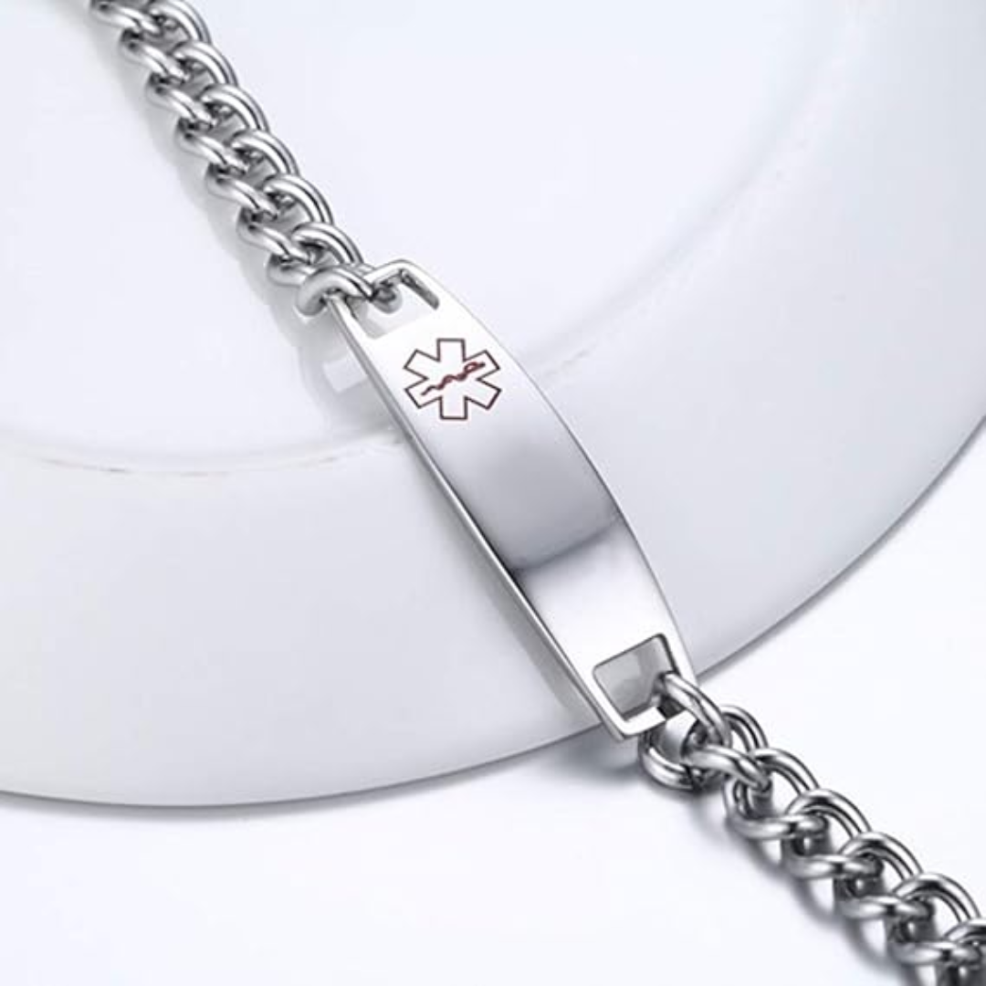 Personalised Medical Alert Chain Bracelet