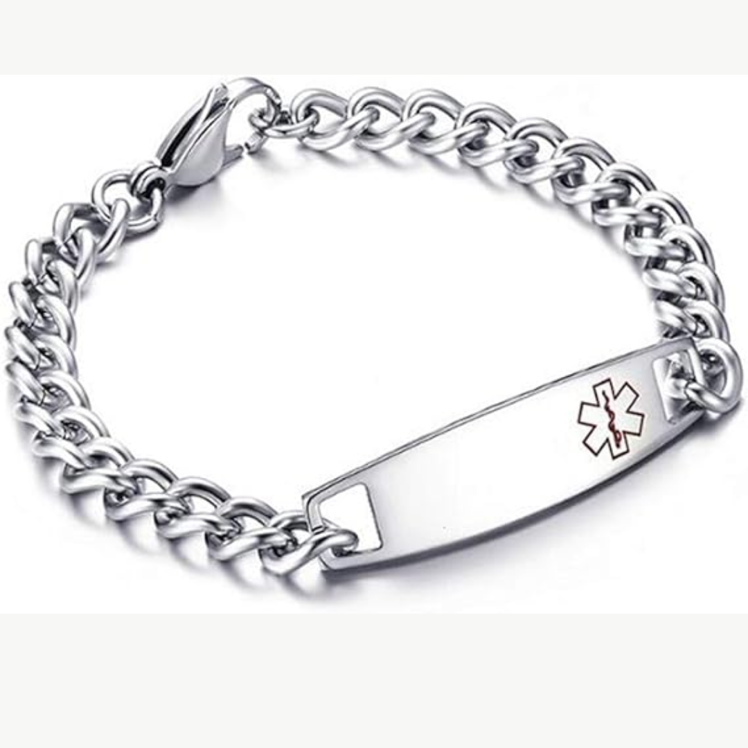 Personalised Medical Alert Chain Bracelet
