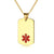 Personalised Medical Steel ID Dog Tag – Gold Colour-Medical Necklace-Auswara