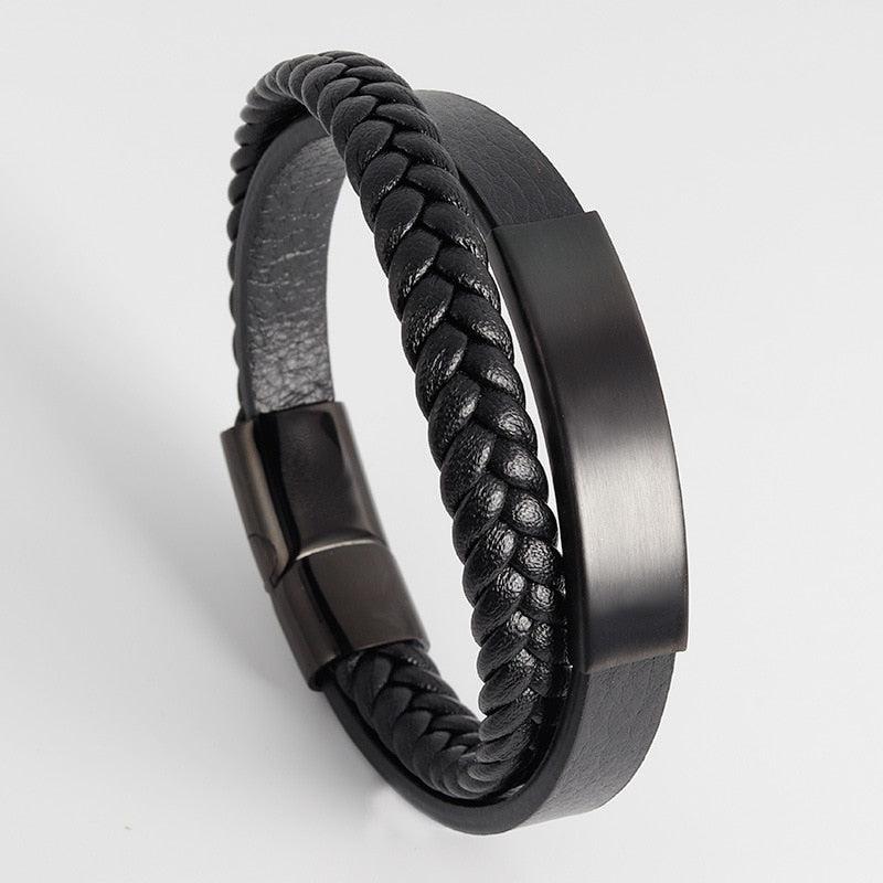 Personalised Multi-Strand Bracelet with Engraved Bar (OLD TEMPLATE)-Personalised Bracelet-Auswara