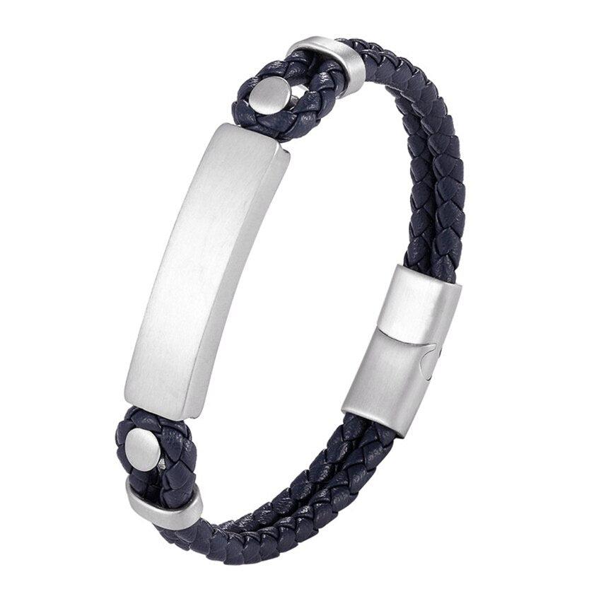 Engraveable InscribeLock Leather Bracelet (OLD TEMPLATE)-Personalised Bracelet-Auswara
