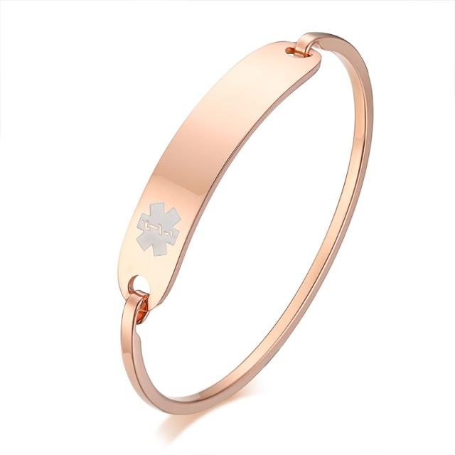 Medical Alert Cuff in Rose Gold Colour | Rose gold color, Rose gold, Gold  color