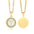 Personalised Round Medical Tag ID Necklace – Gold Colour-Medical Necklace-Auswara