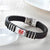 Personalised Silicone & Leather Medical Alert Bracelet-Medical ID Bracelet-Auswara