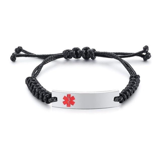 Personalised Silver Bar Medical Alert ID Bracelet-Kids Medical Alert Bracelet-Auswara