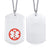 Personalised Silver Colour ID Necklace with Red Logo-Medical Necklace-Auswara