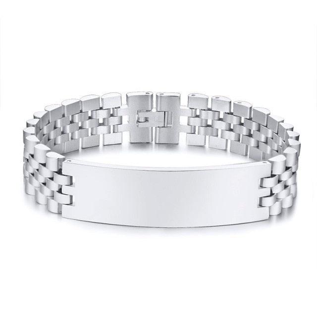Personalised Silver Colour Link Bracelet-Personalised Bracelet-Auswara