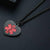 Personalised Stainless Steel Medical Heart ID Pendant – Black Colour-Medical Necklace-Auswara