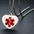Personalised Stainless Steel Medical Heart ID Pendant – Silver Colour-Medical Necklace-Auswara