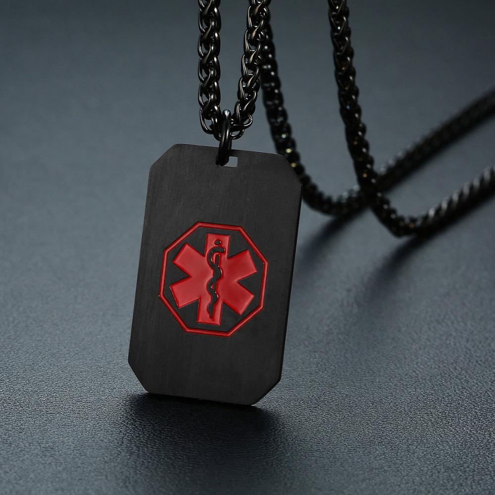 Personalised Stainless Steel Medical ID Necklace-Medical Necklace-Auswara