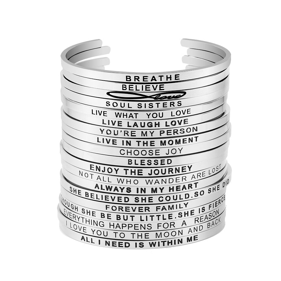 Personalised Unisex Custom Engraved Cuff Bracelet-Personalised Bracelet-Auswara