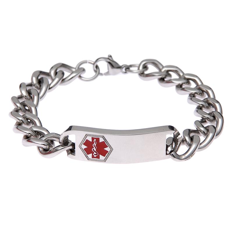 Personalised Medical Alert Chain Bracelet-Medical ID Bracelet-Auswara