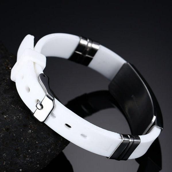 Personalised White Silicone ID Bracelet-Identification Bracelet-Auswara