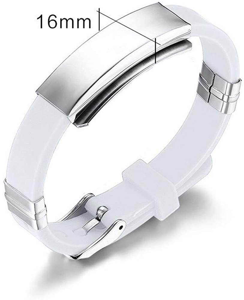 Personalised White Silicone ID Bracelet-Identification Bracelet-Auswara