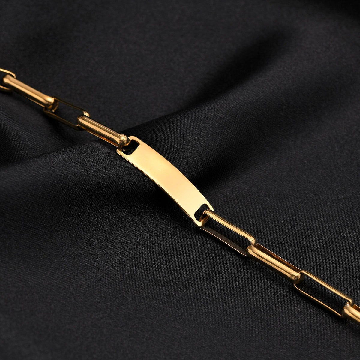 Personalised Women’s Bracelet with Rectangular Chain-Women Bracelets-Auswara