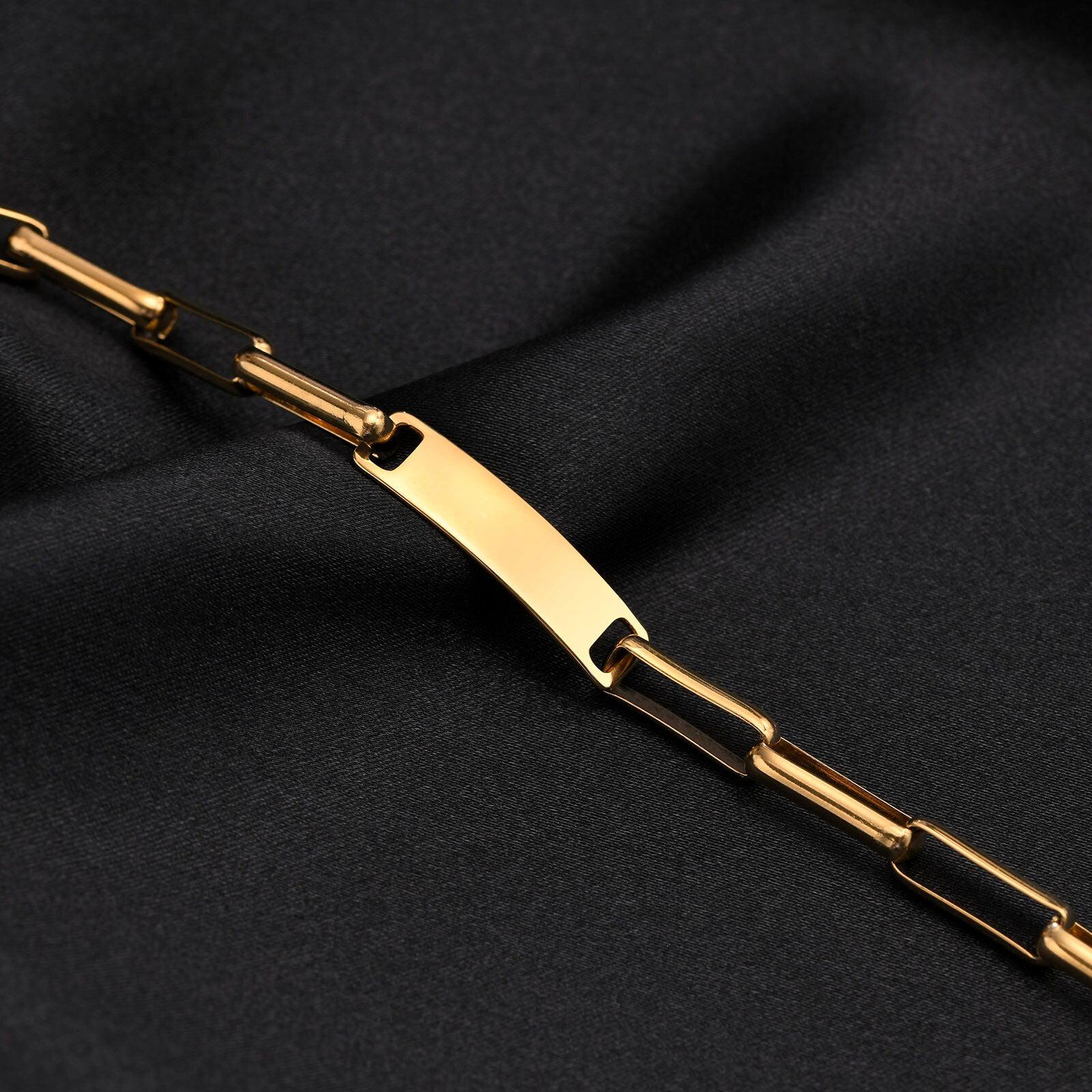 Personalised Women’s Bracelet with Rectangular Chain-Women Bracelets-Auswara