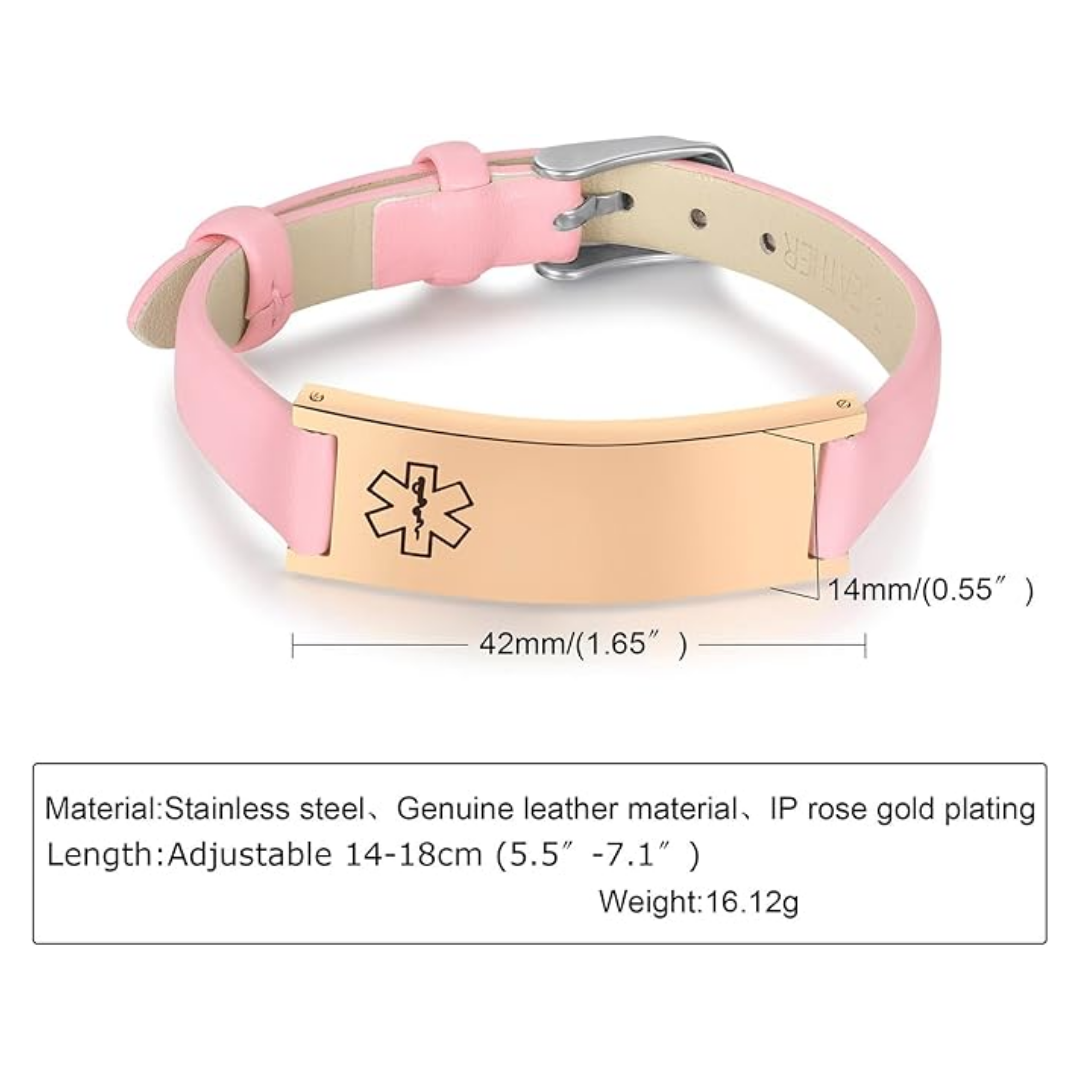 Pink LifeStripe Leather with Rose-Gold Plate