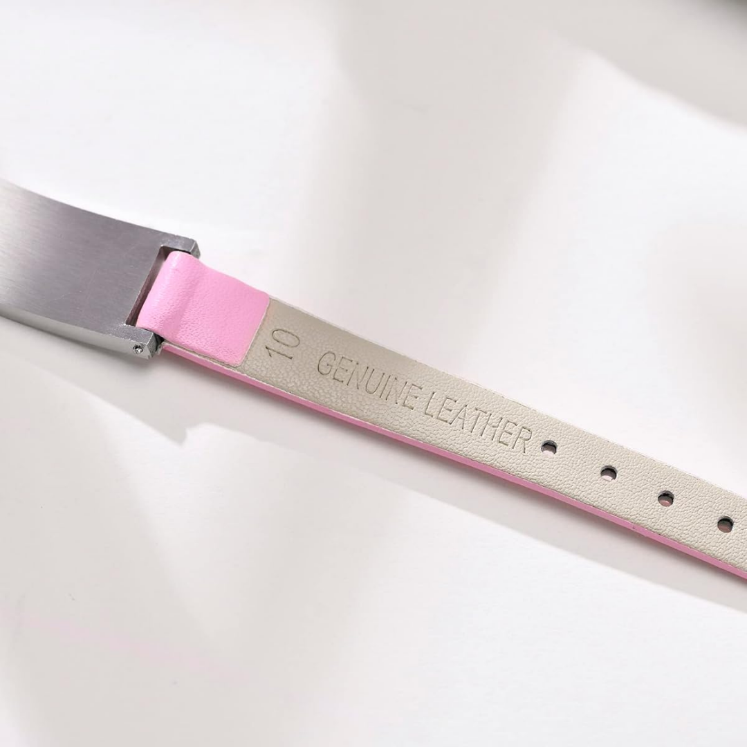 Pink LifeStripe Leather with Silver Plate