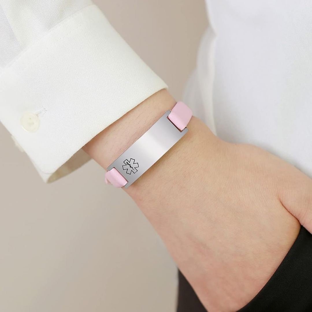 Pink LifeStripe Leather with Silver Plate