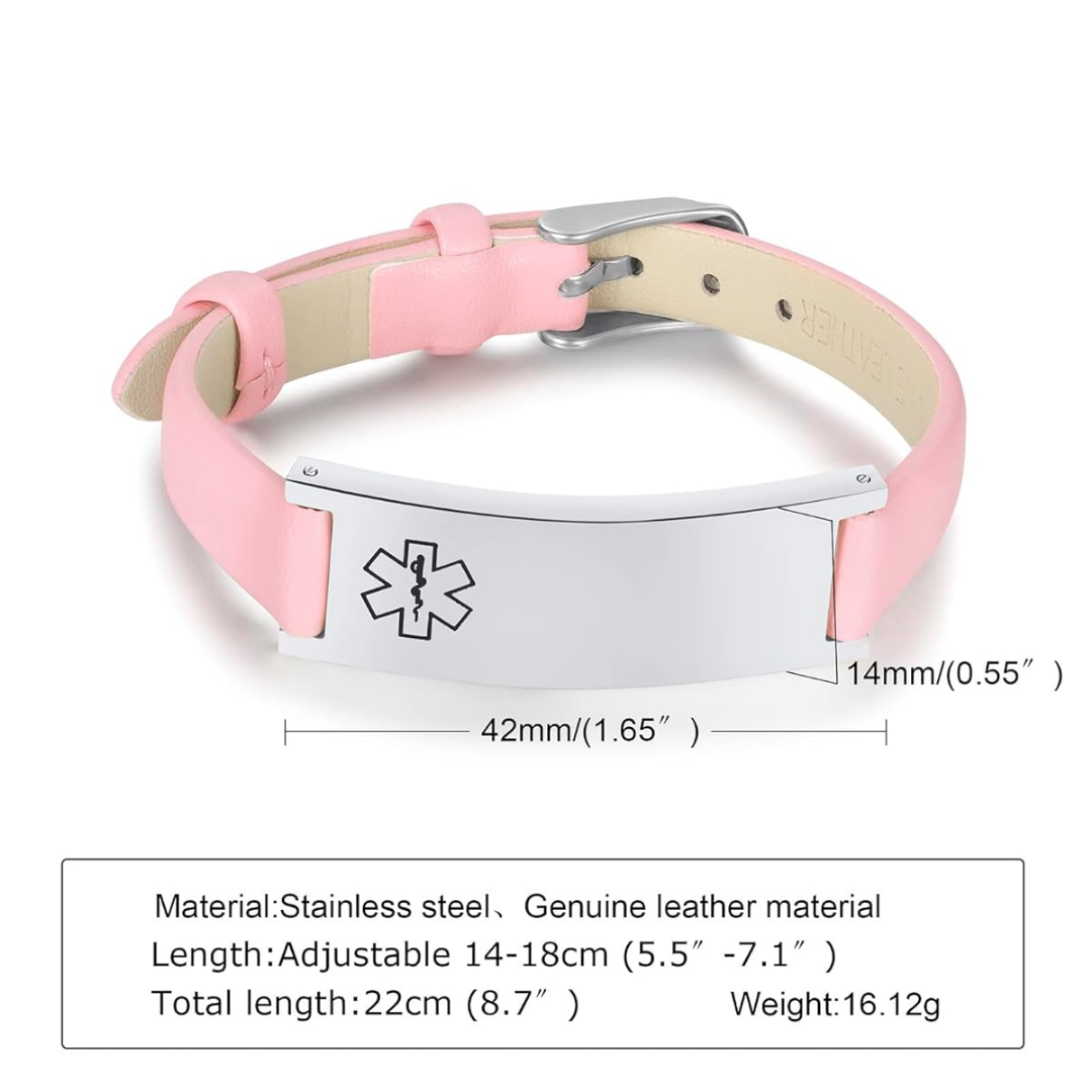 Pink LifeStripe Leather with Silver Plate