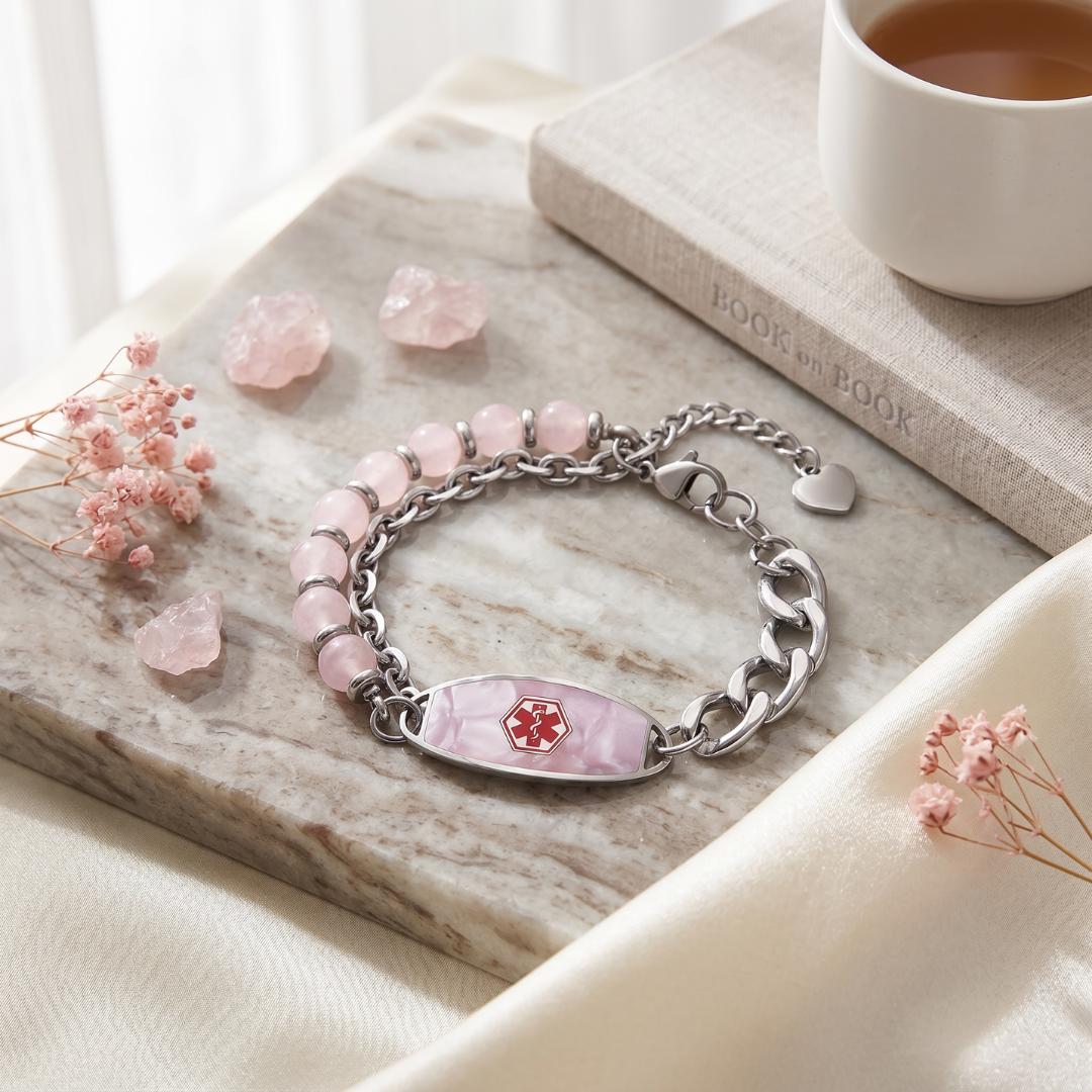 Pink Monaco Women Medical ID Bracelet-Medical ID Bracelet-Auswara