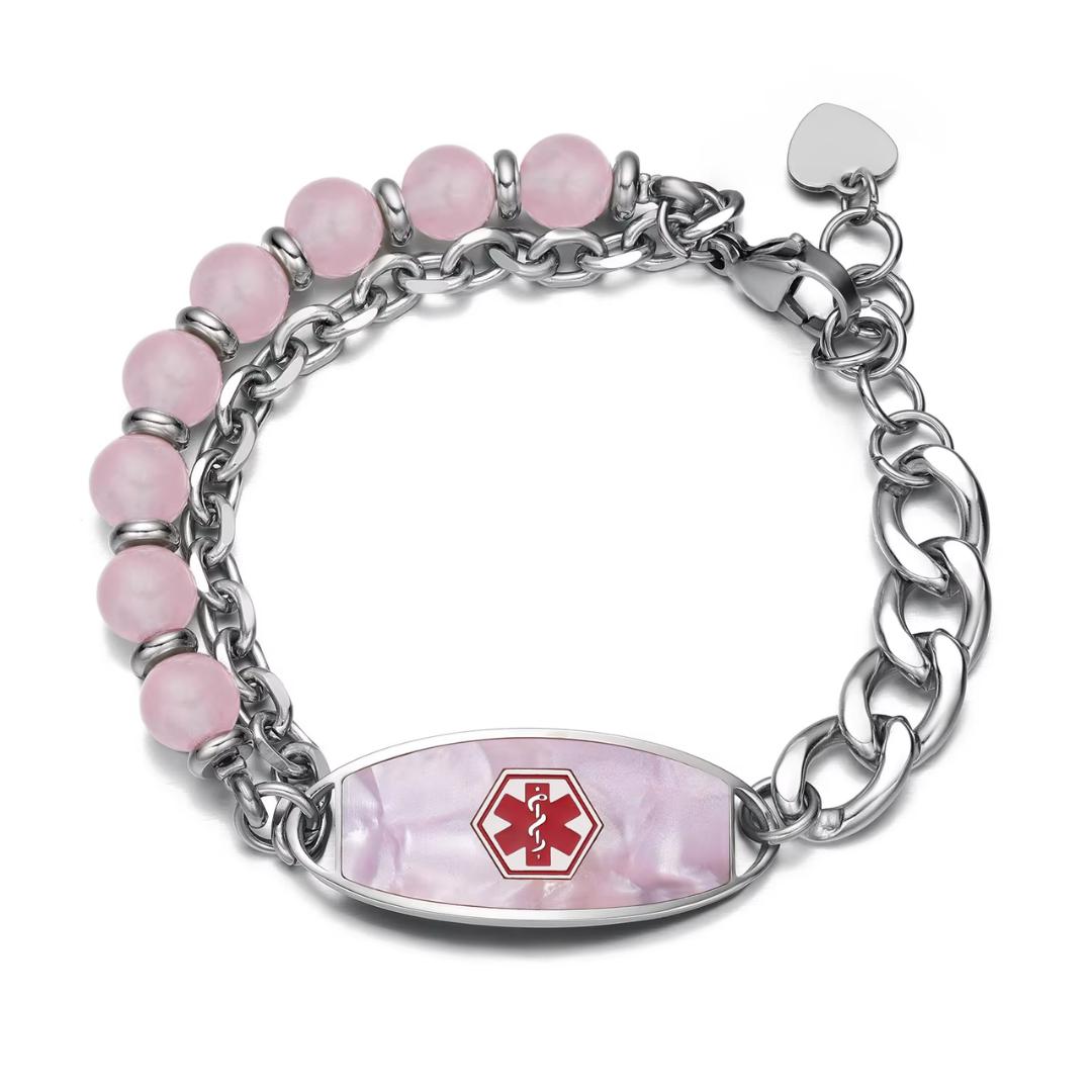 Pink Monaco Women Medical ID Bracelet-Medical ID Bracelet-Auswara