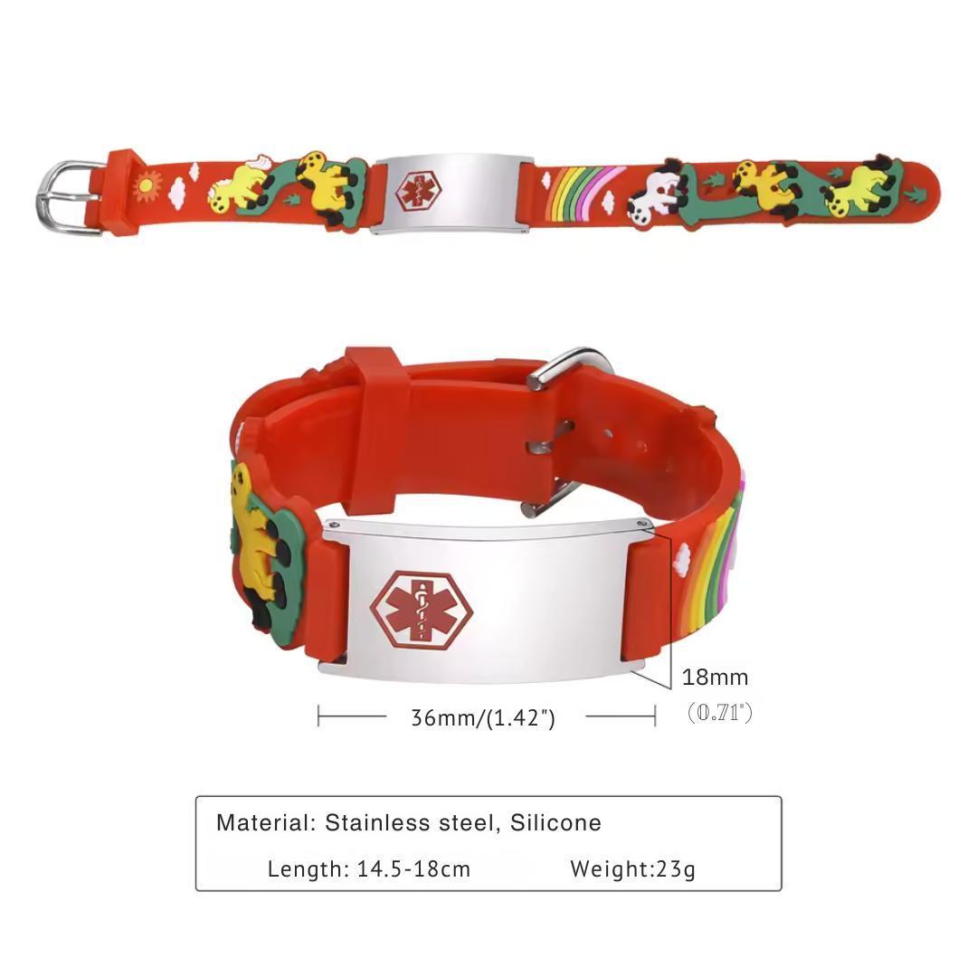 Pony Power Kids Medical ID Bracelet-Kids Medical Alert Bracelet-Auswara