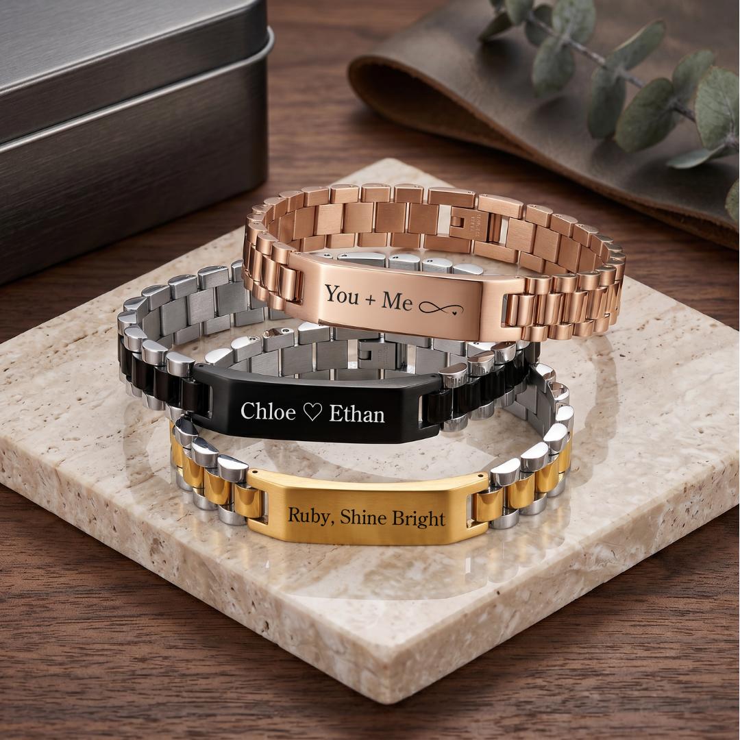 PrimeLink Personalised Unisex Bracelet-Personalised Bracelet-Auswara