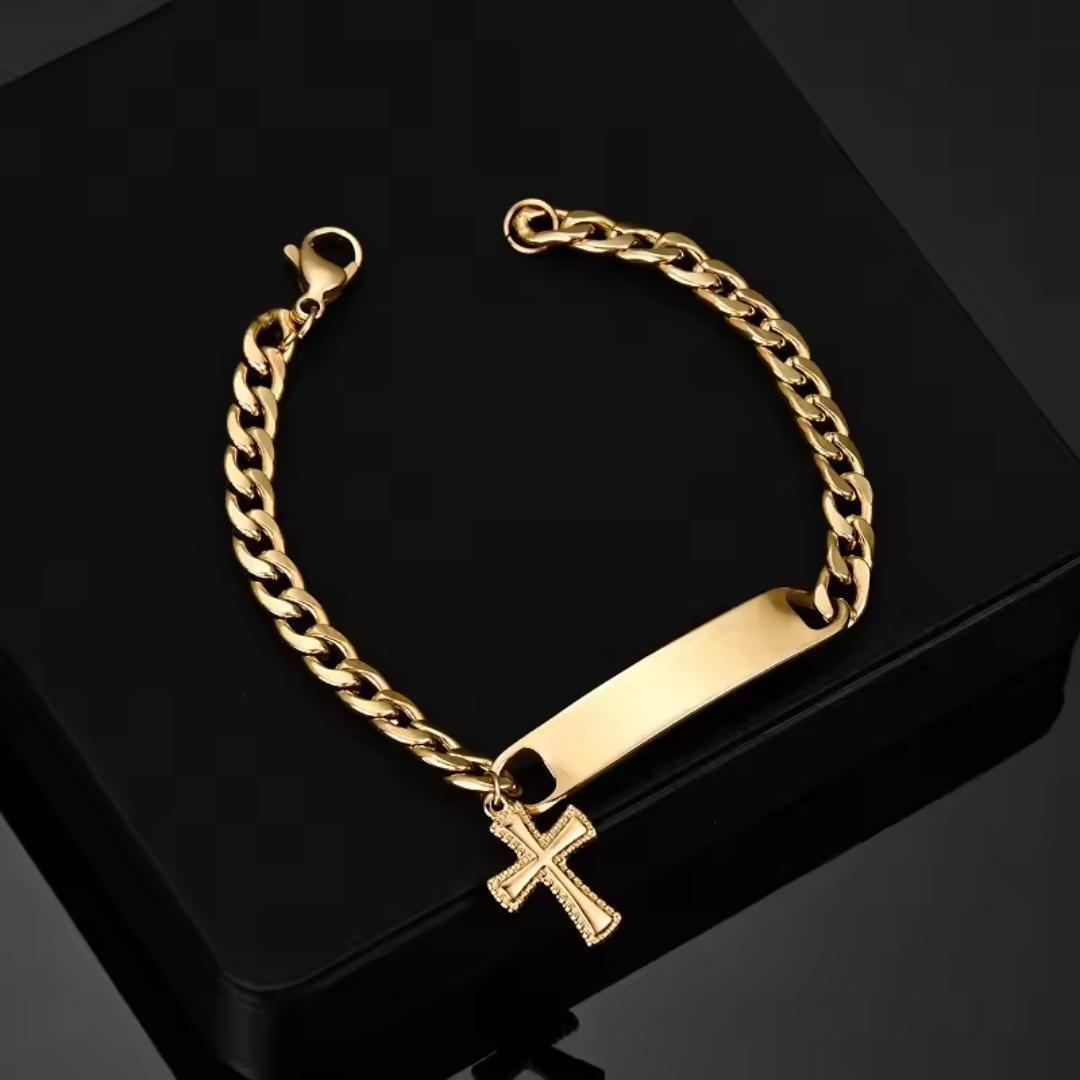 Providence Personalised Cross Men’s Bracelet-Personalised Bracelet-Auswara