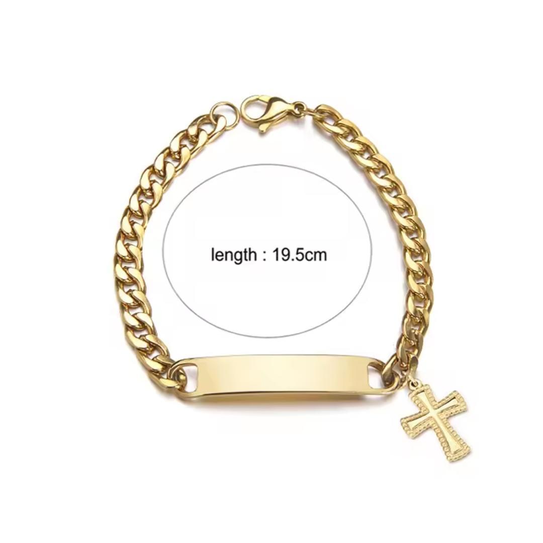 Providence Personalised Cross Men’s Bracelet-Personalised Bracelet-Auswara