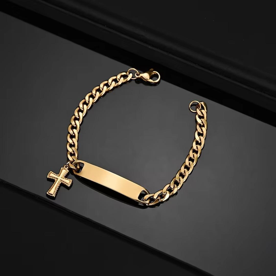 Providence Personalised Cross Men’s Bracelet-Personalised Bracelet-Auswara