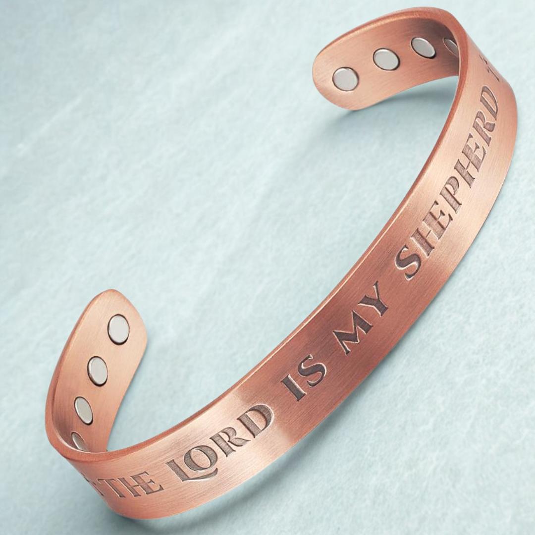 Psalm Shield Copper Cuff – Light-Revealed Edition-Cross Bracelet-Auswara