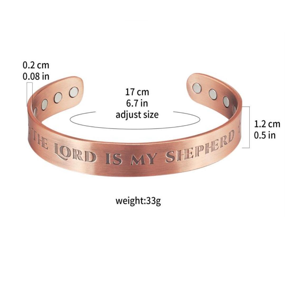 Psalm Shield Copper Cuff – Light-Revealed Edition-Cross Bracelet-Auswara