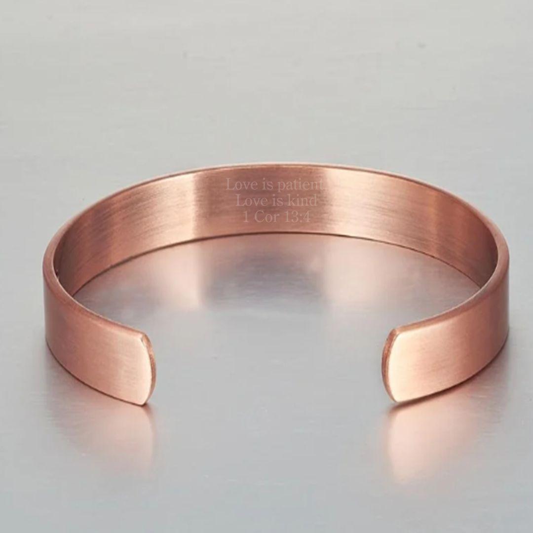 Psalm Shield Copper Cuff – Light-Revealed Edition-Cross Bracelet-Auswara