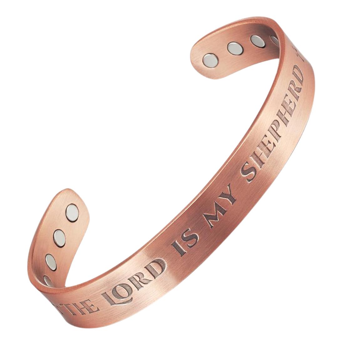 Psalm Shield Copper Cuff – Light-Revealed Edition-Cross Bracelet-Auswara