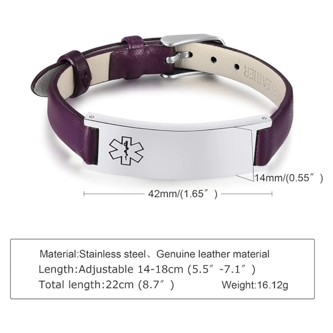 Purple LifeStripe Leather with Silver Plate