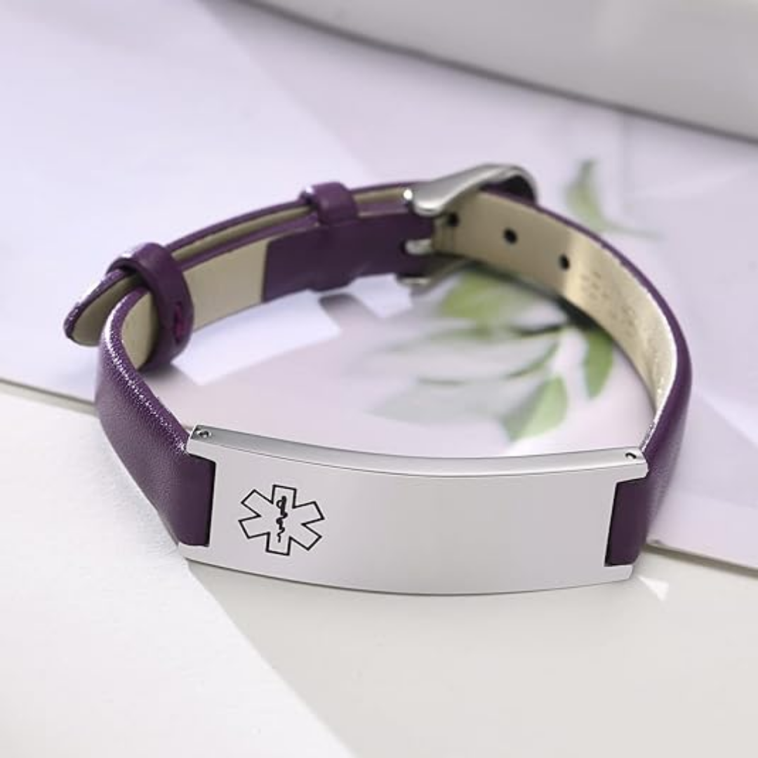 Purple LifeStripe Leather with Silver Plate