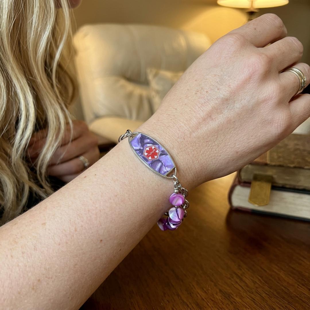 Purple Monaco Women Medical ID Bracelet-Medical ID Bracelet-Auswara