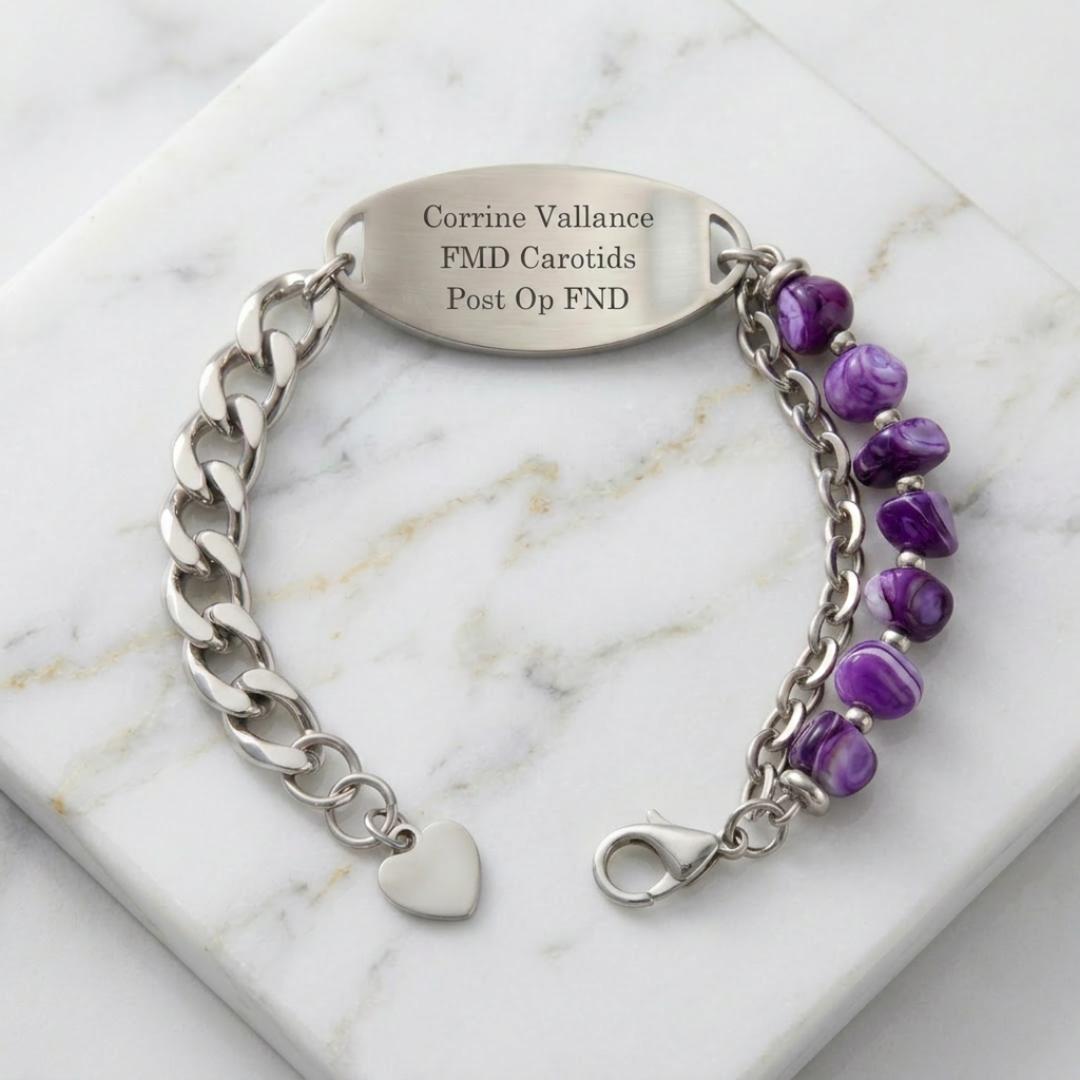 Purple Monaco Women Medical ID Bracelet-Medical ID Bracelet-Auswara