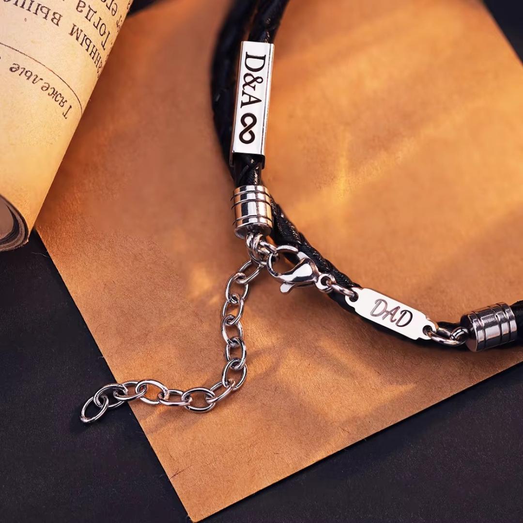 QuadMark Leather Personalised Bracelet-Personalised Bracelet-Auswara