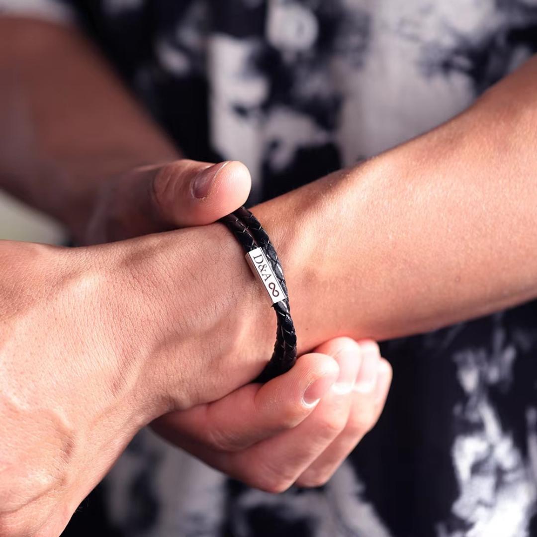 QuadMark Leather Personalised Bracelet-Personalised Bracelet-Auswara