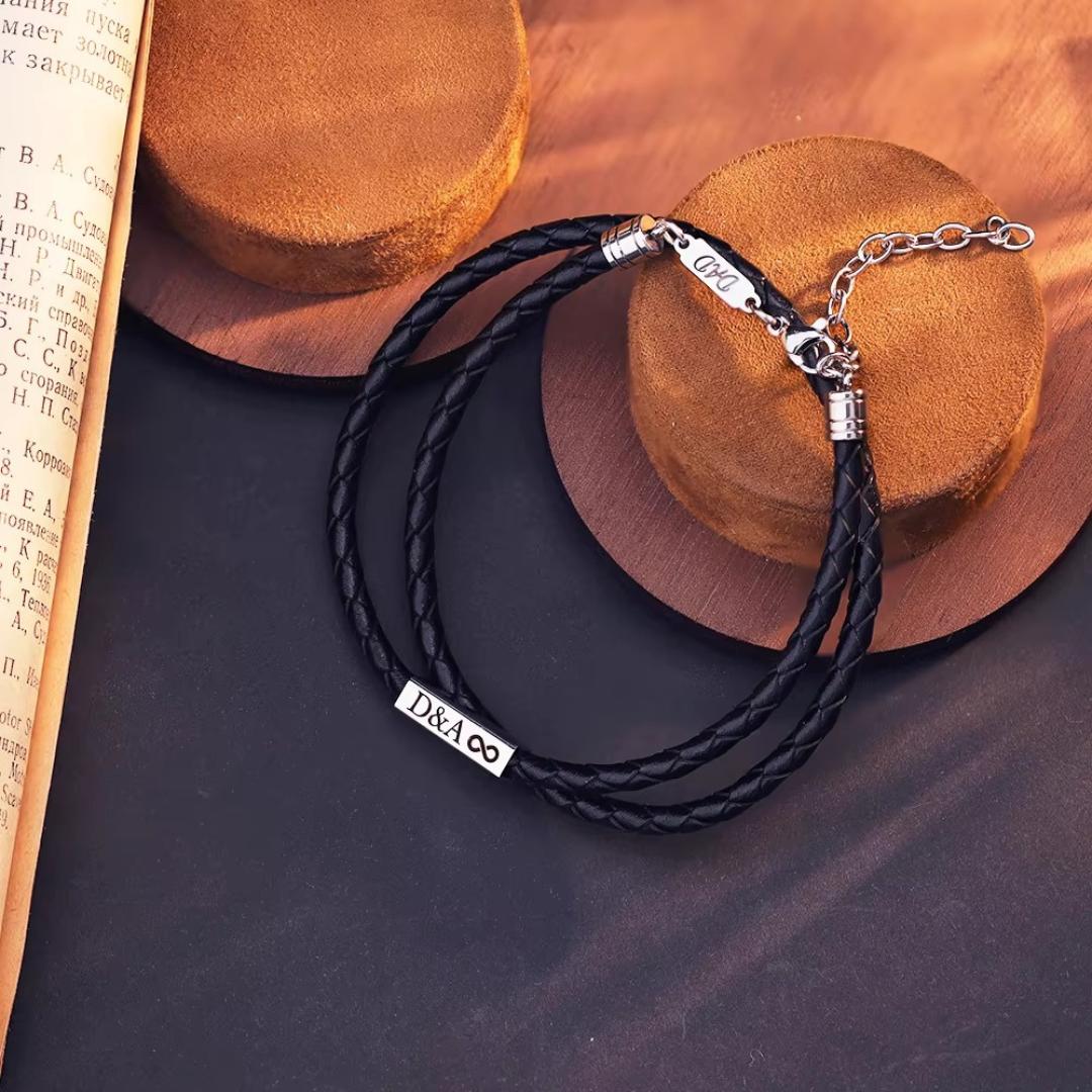 QuadMark Leather Personalised Bracelet-Personalised Bracelet-Auswara