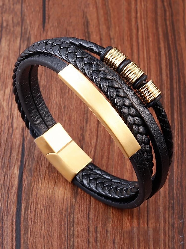 QuadraMark Custom Engraved Leather Bracelet