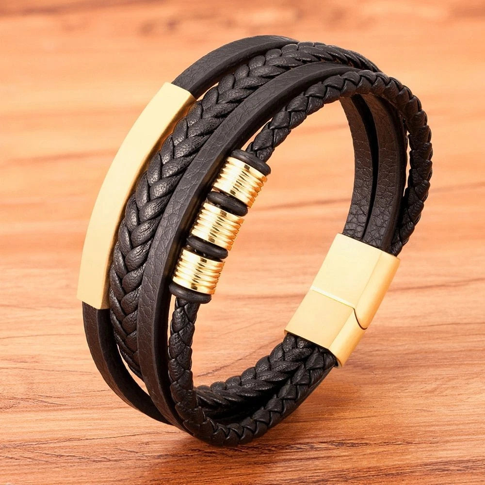 QuadraMark Custom Engraved Leather Bracelet