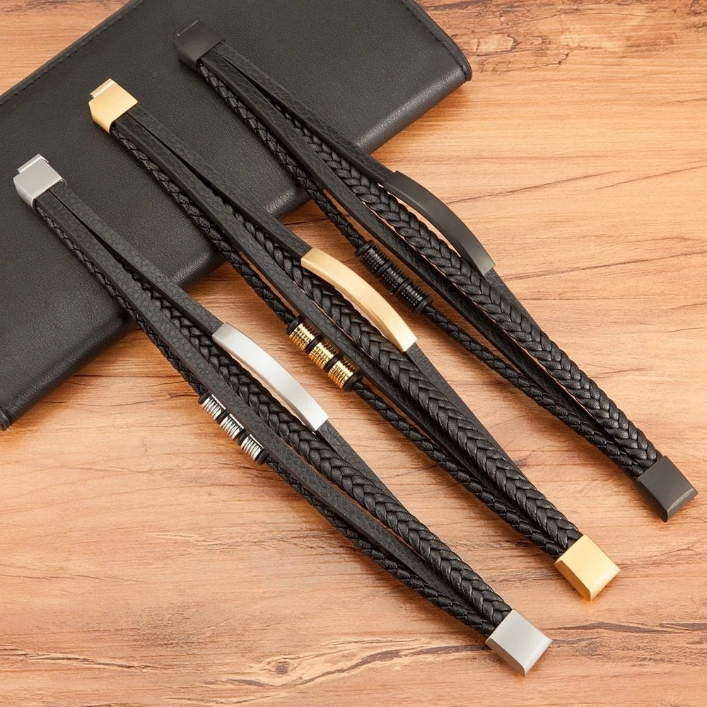 QuadraMark Custom Engraved Leather Bracelet