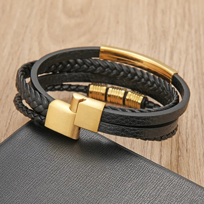 QuadraMark Custom Engraved Leather Bracelet