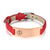Red Leather Medical Alert ID Bracelet with Rose Gold Bar-Medical ID Bracelet-Auswara